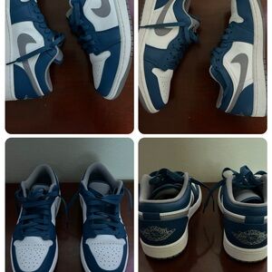 Size 8 - Jordan 1 Low True Blue/Cement- White